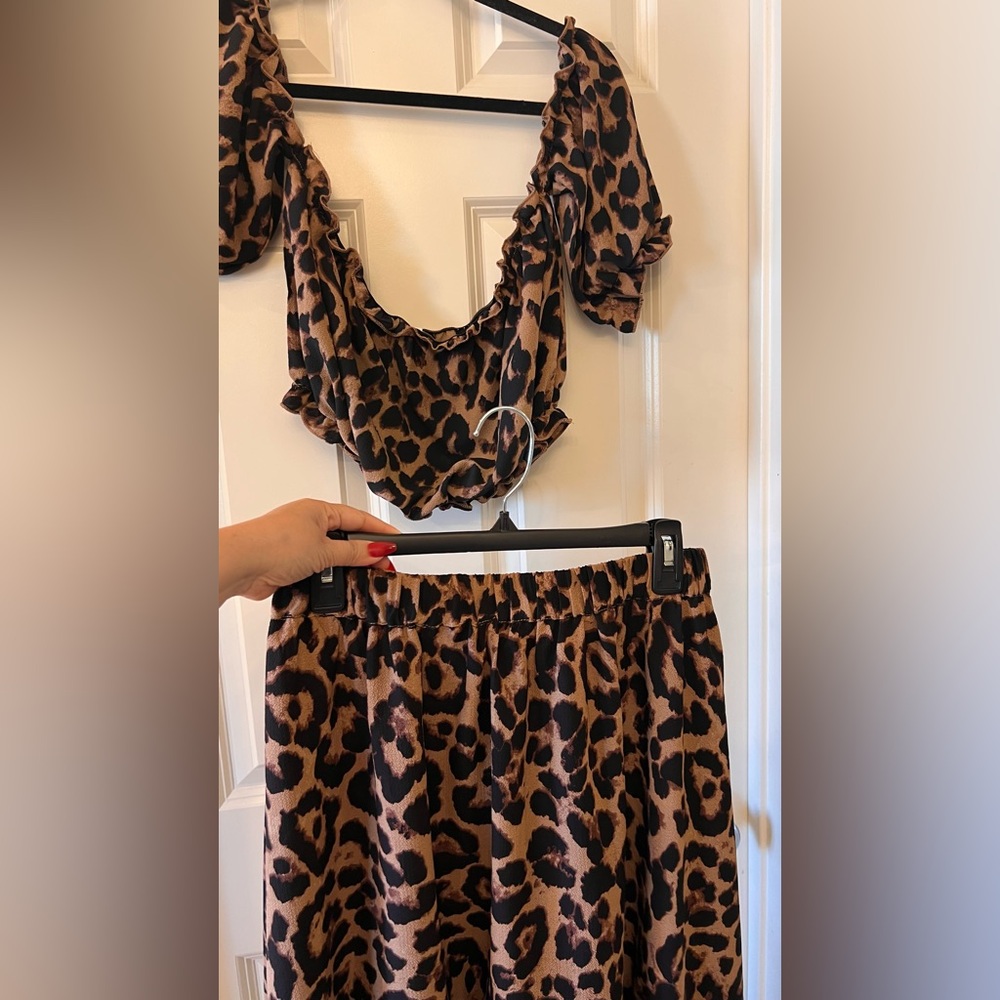 Leopard Print Two-Piece Set